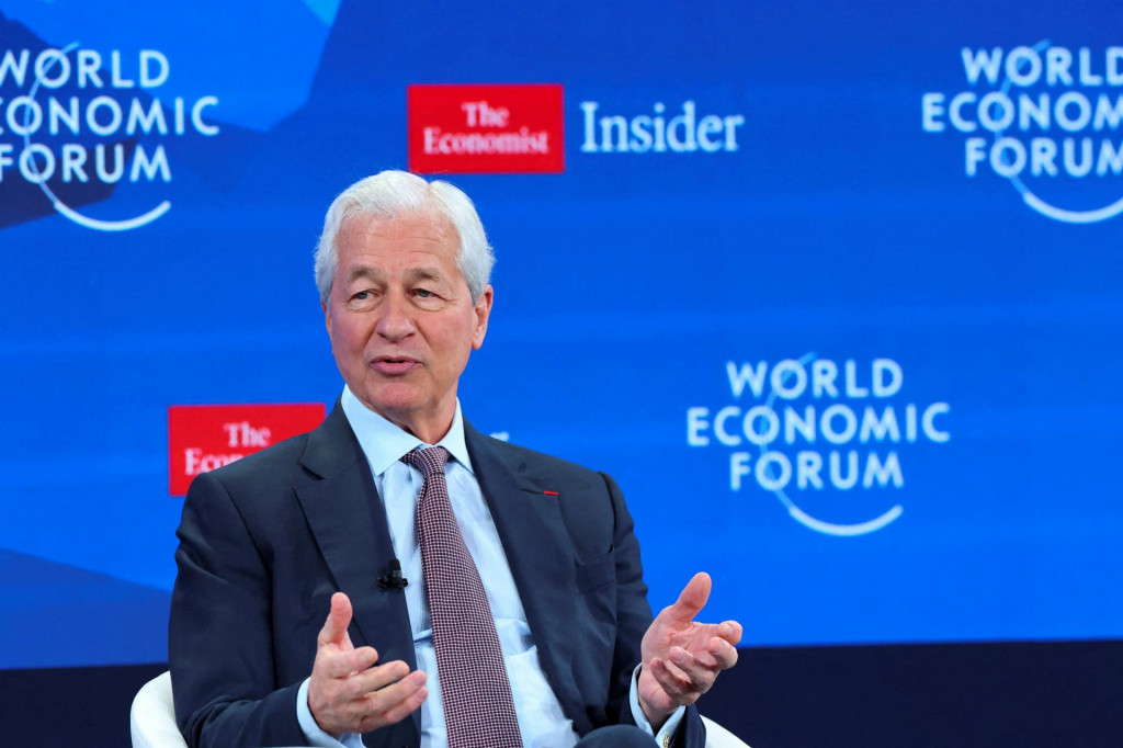&Scaron;&eacute;f najv&auml;č&scaron;ej americkej banky JPMorgan Chase Jamie Dimon na konferencii v Davose. FOTO: REUTERS