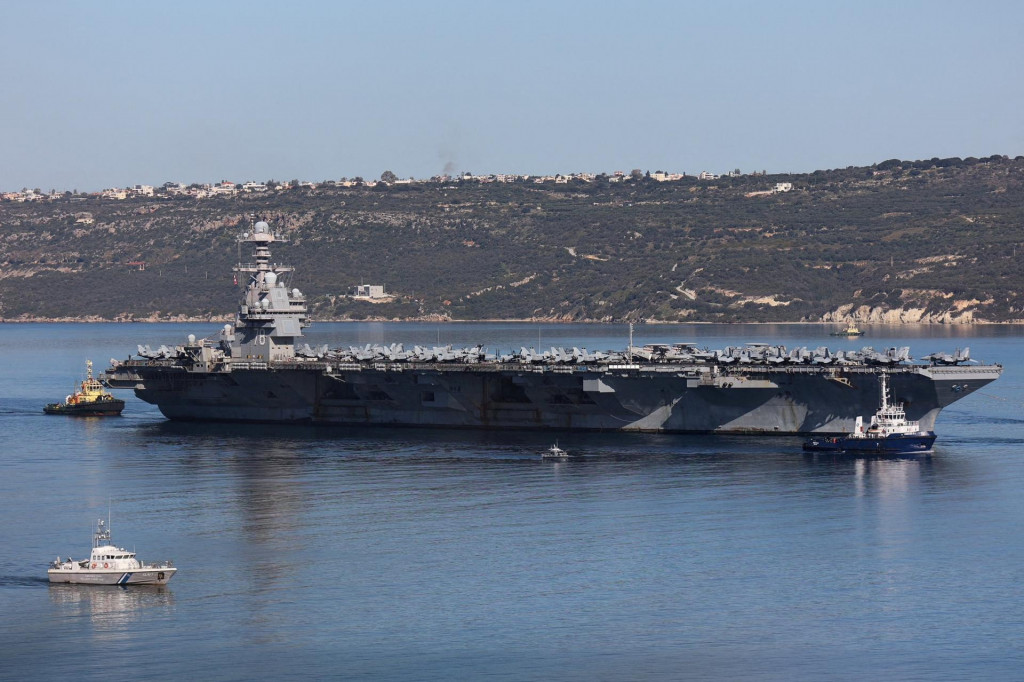 Americk&aacute; lietadlov&aacute; loď USS Gerald Ford. FOTO: Reuters