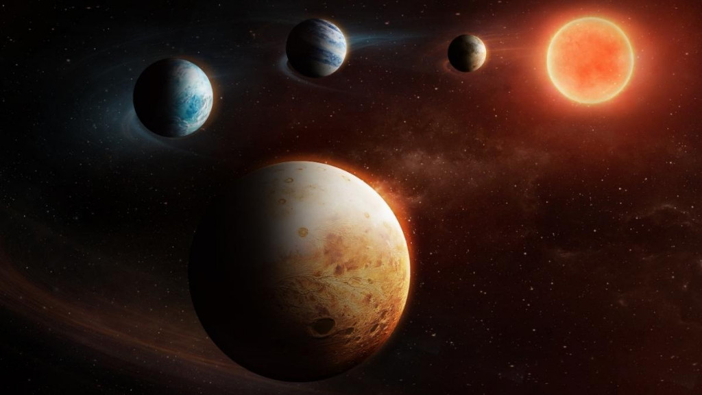 Umeleck&aacute; predstava planet&aacute;rneho syst&eacute;mu okolo hviezdy LHS 1903.
