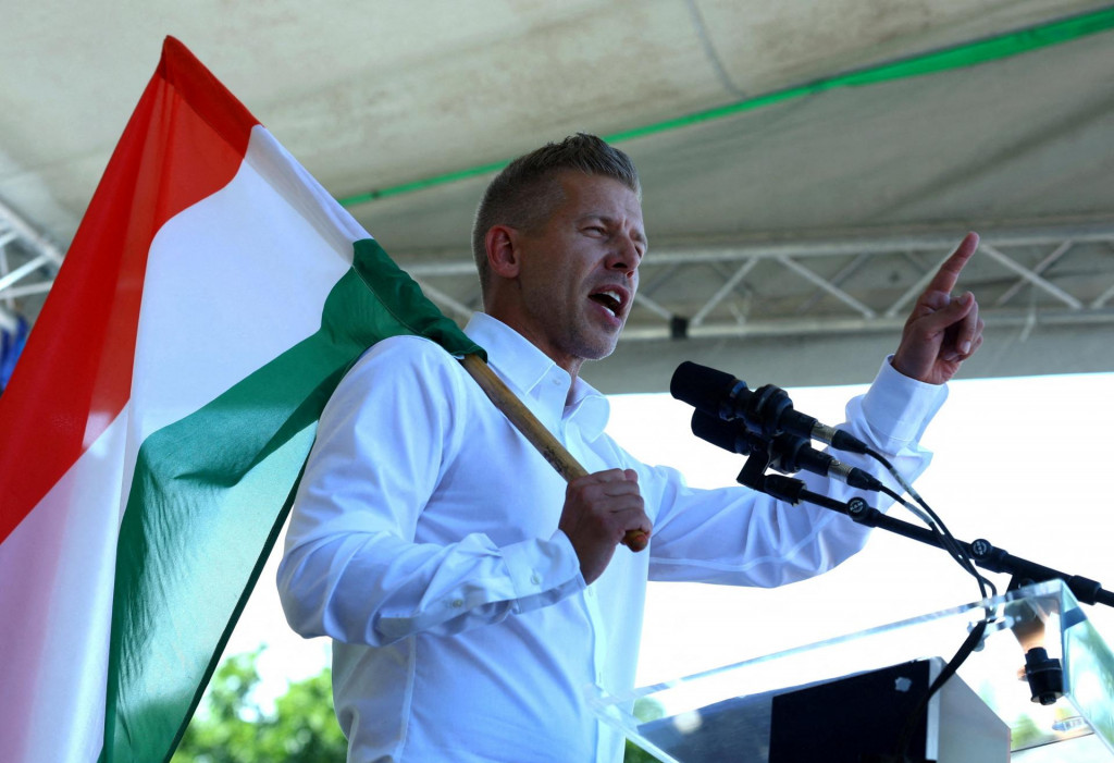 Predseda maďarskej mimoparlamentnej opozičnej strany TISZA P&eacute;ter Magyar. FOTO: Reuters