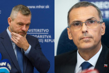 Peter Pellegrini a Maro&scaron; Žilinka. FOTO: TASR/J. Nov&aacute;k, TASR/J. Kotian
