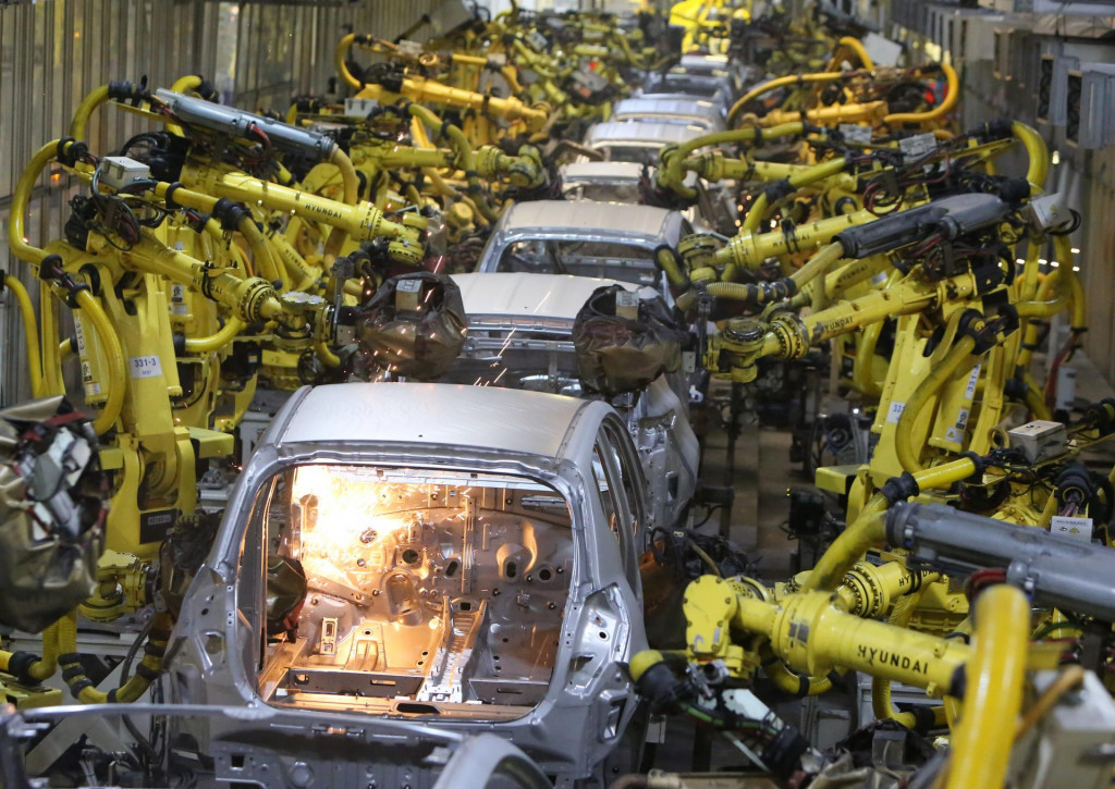 V&yacute;roba automobilov je jedn&yacute;m z hlavn&yacute;ch motorov priemyslu na Slovensku. FOTO: HN/Peter Mayer