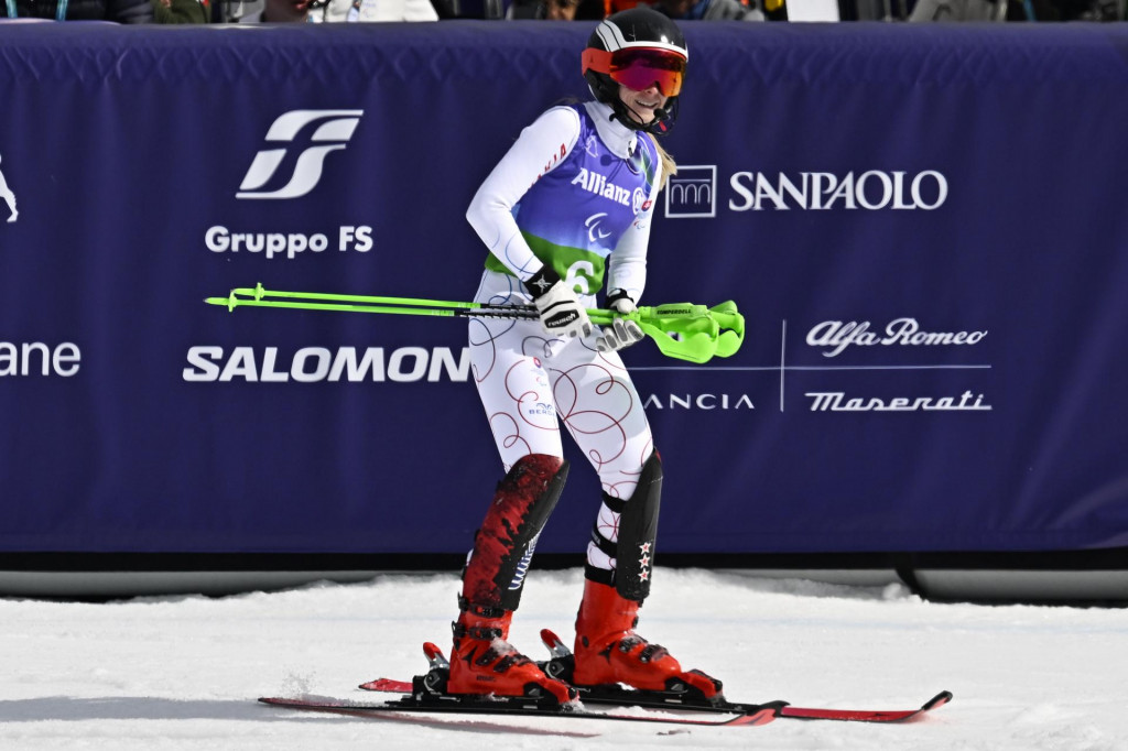 Slovensk&aacute; lyžiarka Alexandra Rexov&aacute; v cieli pretekov v alpskej kombin&aacute;cii. FOTO: TASR/M. Sv&iacute;tok