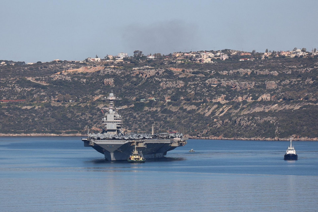 Americk&aacute; lietadlov&aacute; loď USS Gerald R. Ford. FOTO: Reuters