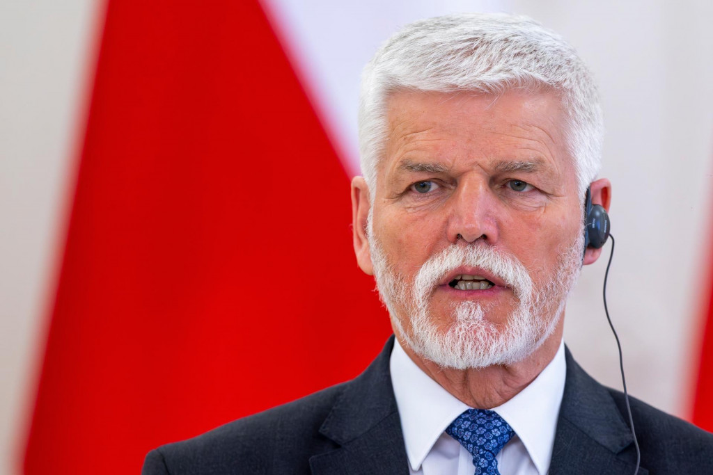 Česk&yacute; prezident Petr Pavel rečn&iacute; počas tlačovej konferencie s litovsk&yacute;m prezidentom Gitanasom Naus&eacute;dom vo Vilniuse vo &scaron;tvrtok 12. marca 2026. FOTO: TASR/AP