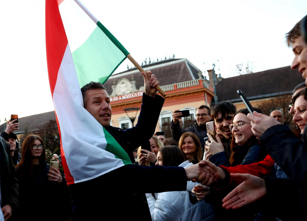 P&eacute;ter Magyar, l&iacute;der opozičnej strany TISZA. FOTO: Reuters