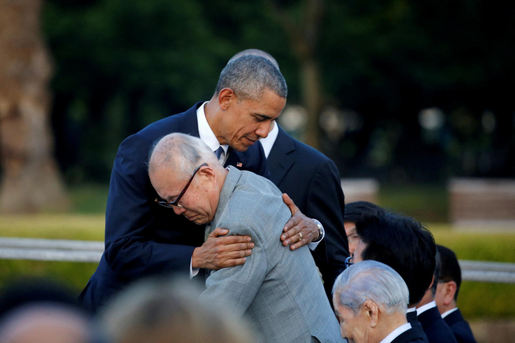 Barack Obama a &Scaron;igeaki Mori. FOTO: REUTERS