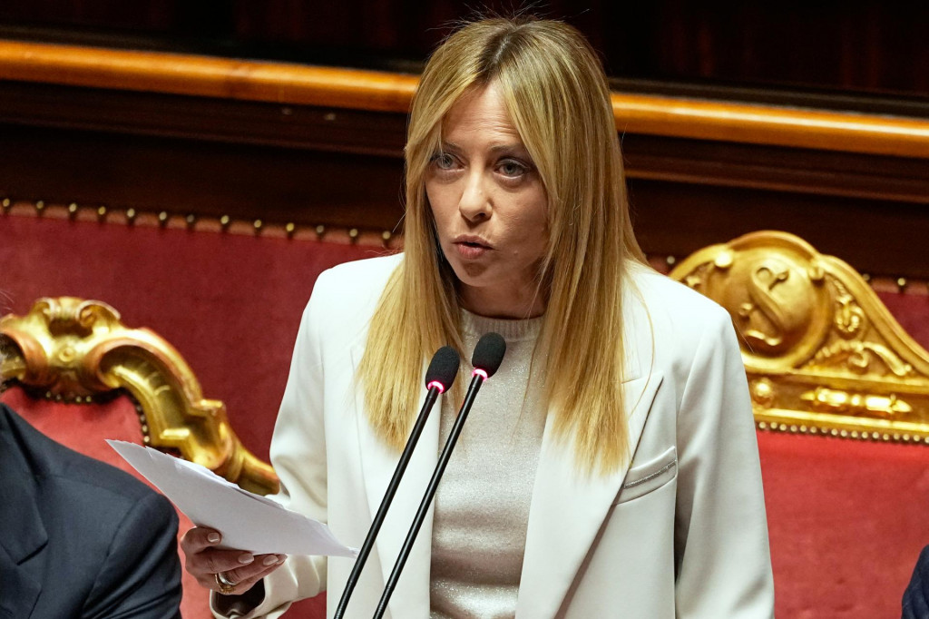 Talianska premi&eacute;rka Giorgia Meloniov&aacute;. FOTO TASR/AP
