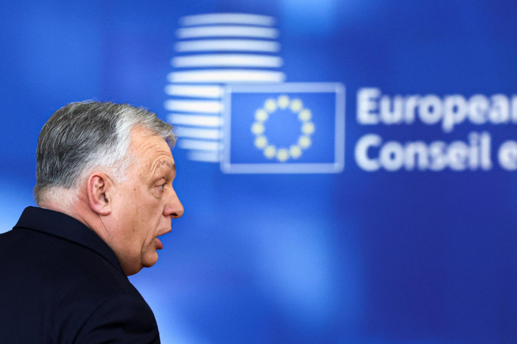 Maďarsk&yacute; premi&eacute;r Viktor Orb&aacute;n počas dne&scaron;n&eacute;ho summitu E&Uacute;. FOTO: Reuters