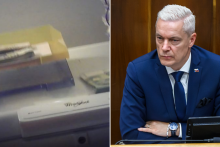 Objavilo sa video J&aacute;na Ferenč&aacute;ka, v ktorom sa poč&iacute;taj&uacute; desatťis&iacute;ce eur v hotovosti. FOTO: Reprofoto Plus 7 dn&iacute;, TASR; Kol&aacute;ž: HN