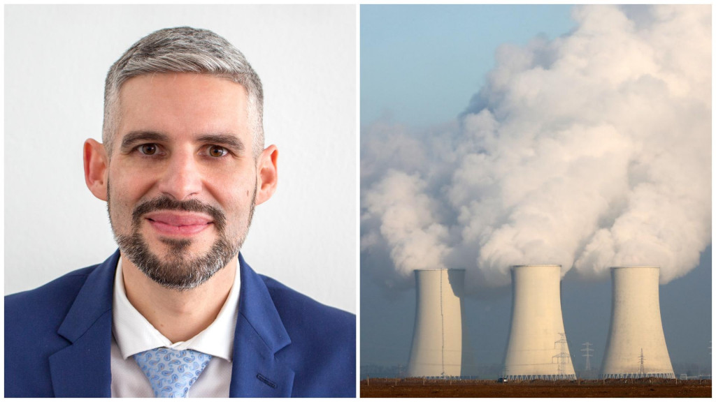 Na sn&iacute;mke je Jakub Kintler, prorektor Ekonomickej univerzity v Bratislave. Vpravo je jadrov&aacute; elektr&aacute;reň Jaslovsk&eacute; Bohunice.

FOTO: EUBA, TASR