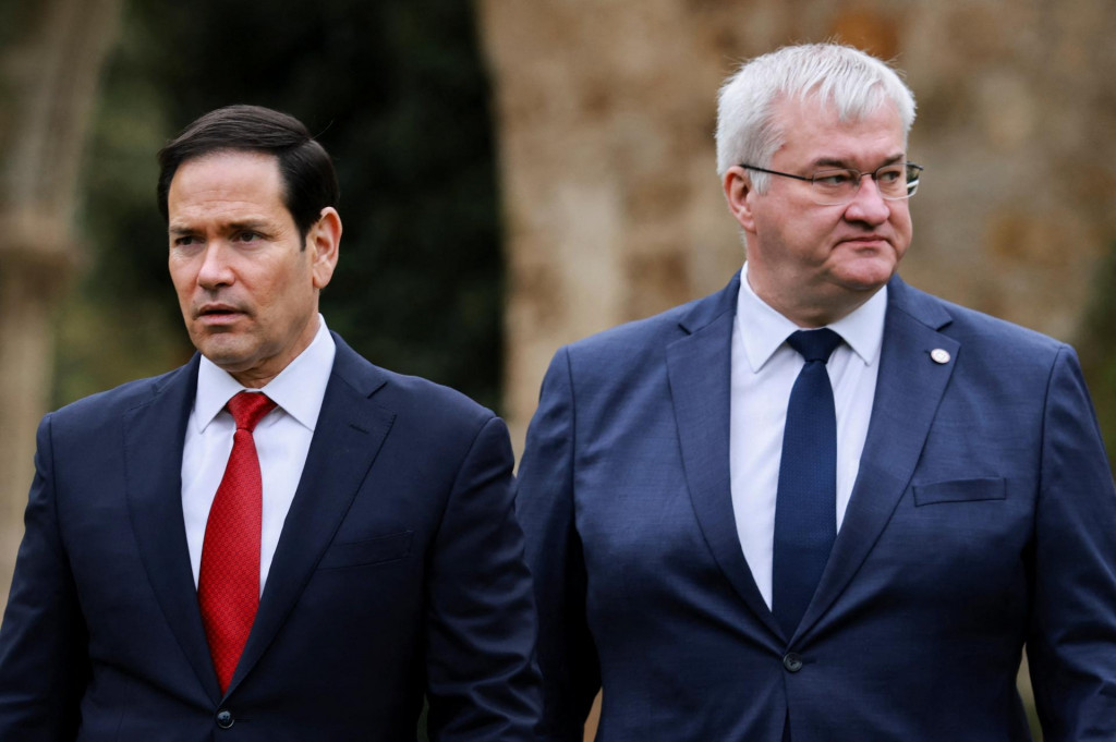 Americk&yacute; minister zahraničn&yacute;ch vec&iacute; Marco Rubio a ukrajinsk&yacute; minister zahraničn&yacute;ch vec&iacute; Andrij Sybiha. FOTO: Reuters