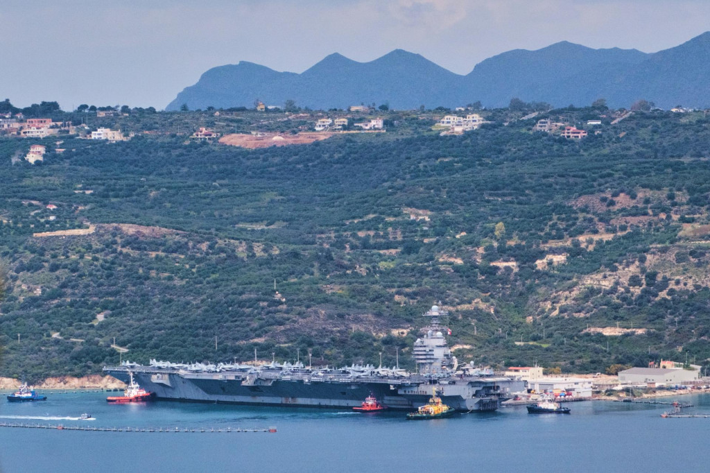 Najv&auml;č&scaron;ia lietadlov&aacute; loď USS Gerald R. Ford. FOTO: TASR/AP