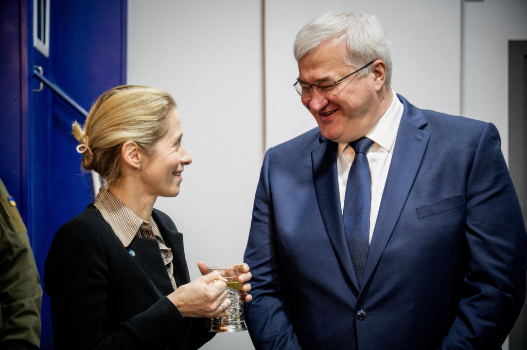 Ukrajinsk&yacute; minister zahraničn&yacute;ch vec&iacute; Andrii Sybiha a vysok&aacute; predstaviteľka Eur&oacute;pskej &uacute;nie pre zahraničn&eacute; veci a bezpečnostn&uacute; politiku Kaja Kallasov&aacute;. FOTO: Reuters/Ministerstvo zahraničn&yacute;ch vec&iacute; Ukrajiny