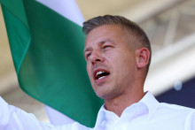Vodca maďarskej opoz&iacute;cie P&eacute;ter Magyar. FOTO: Reuters