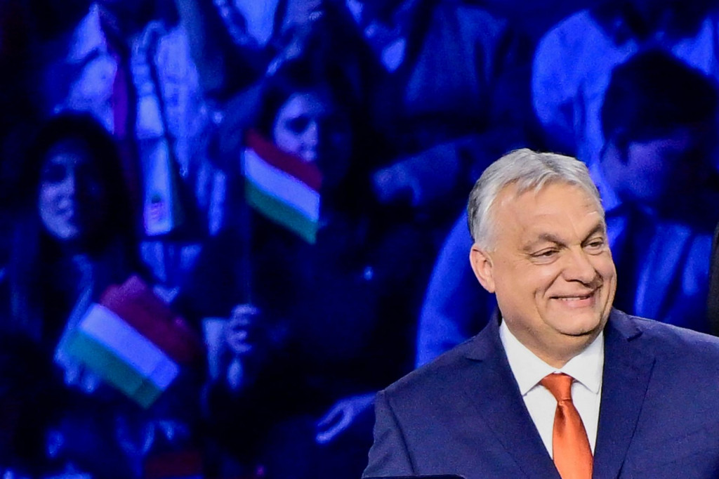 Hungarian Prime Minister Viktor Orban smiles before delivering remarks at a Day of Friendship event with U.S. Vice President JD Vance at MTK Sportpark in Budapest, Hungary, April 7, 2026. REUTERS/Marton Monus FOTO: Marton Monus