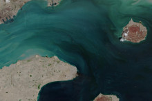 Hormuzsk&yacute; prieliv. FOTO: Reuters/EUROPEAN UNION/COPERNICUS SENTIN