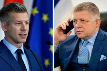 P&eacute;ter Magyar a Robert Fico. FOTO: Kol&aacute;ž HN/Reuters