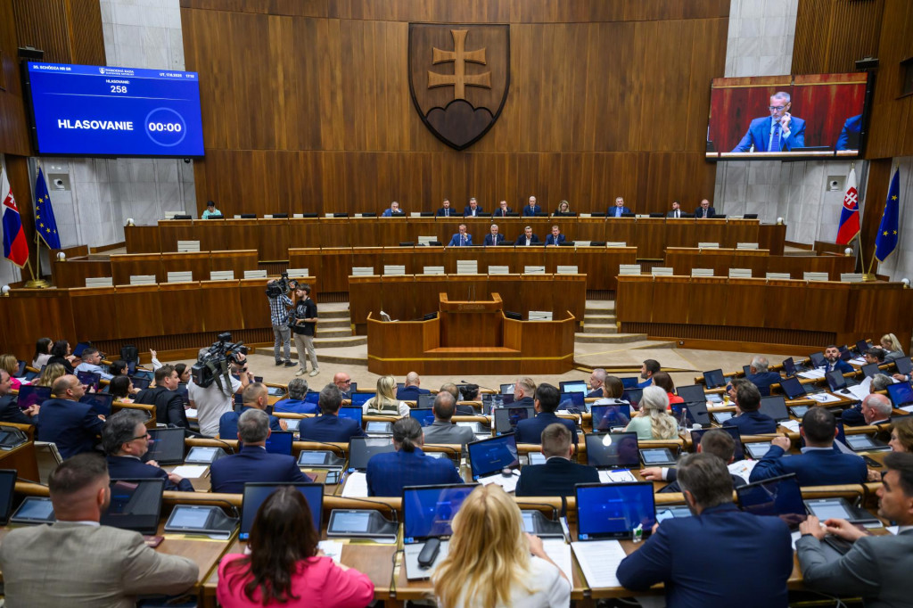 Pl&eacute;num počas hlasovania. FOTO: TASR/Jaroslav Nov&aacute;k