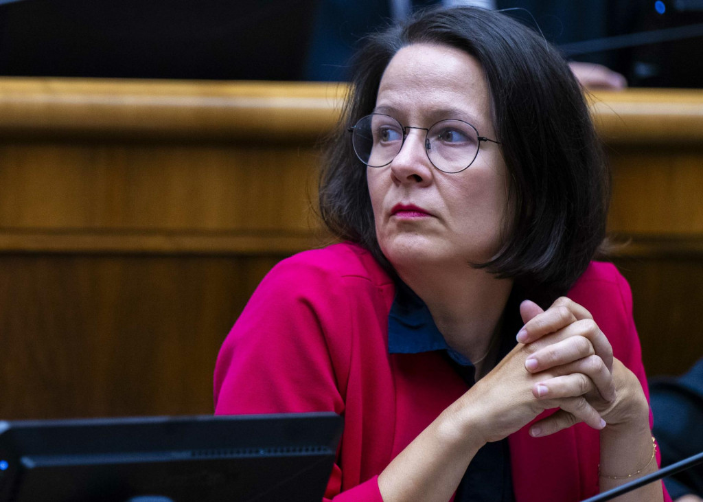 Poslankyňa Zuzana &Scaron;tevulov&aacute; (Progres&iacute;vne Slovensko). FOTO: TASR/Jakub Kotian