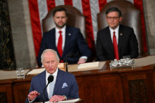 Britsk&yacute; kr&aacute;ľ Karol III. v americkom Kongrese. FOTO: REUTERS