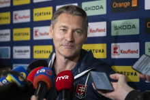 Tr&eacute;ner slovenskej hokejovej reprezent&aacute;cie Vladim&iacute;r Orsz&aacute;gh. FOTO: TASR/Martin Baumann