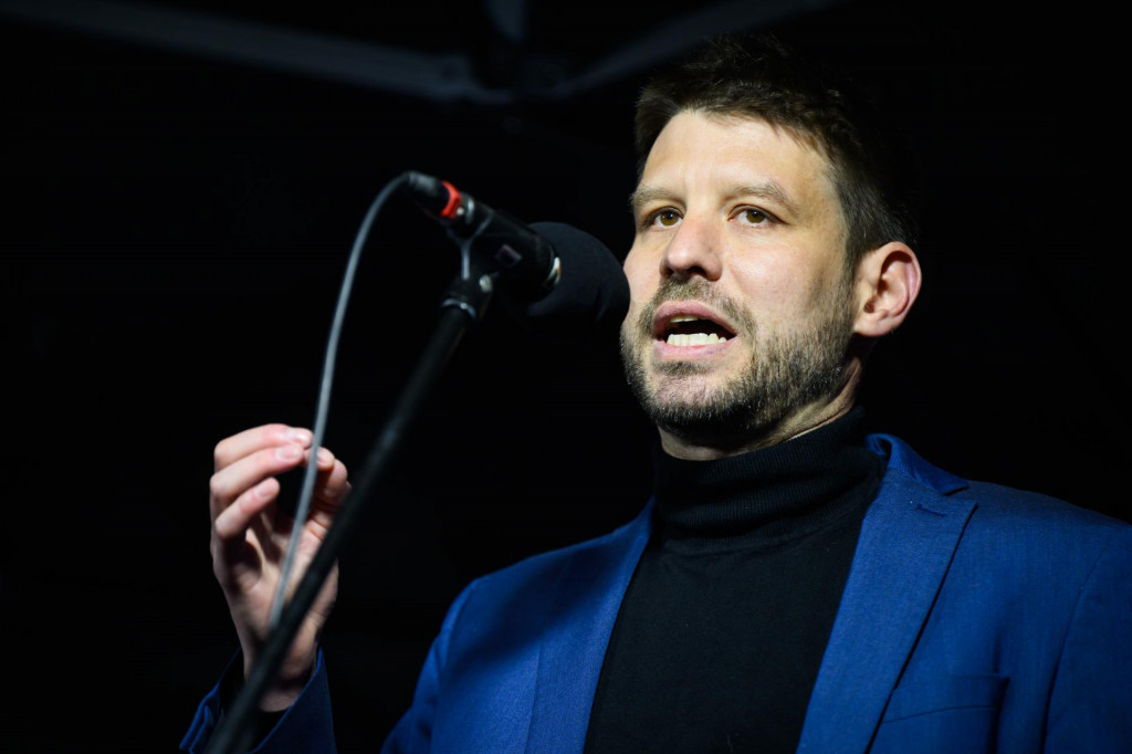 Na sn&iacute;mke predseda Progres&iacute;vneho Slovenska Michal &Scaron;imečka. FOTO: TASR/ Jaroslav Nov&aacute;k