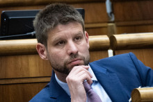 Poslanec Michal &Scaron;imečka (Progres&iacute;vne Slovensko). FOTO: TASR/Jakub Kotian