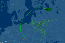 Vl&aacute;dny &scaron;peci&aacute;l na palube s Robertom Ficom na ceste do Moskvy. REPROFOTO: FlightAware