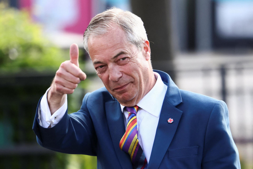 Britsk&yacute; l&iacute;der strany Reform UK Nigel Farage. FOTO: Reuters
