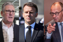 Britsk&yacute; premi&eacute;r Starmer sa spam&auml;t&aacute;va z volebn&eacute;ho &scaron;oku. Franc&uacute;zsky prezident Macron sa zmieruje s t&yacute;m, že jeho odkaz nebude žiariv&yacute; a nemeck&yacute; kancel&aacute;r Merz po roku doteraz nerozbehol sľubovan&eacute; reformy. FOTO: kol&aacute;ž iDNES.cz/ David Votruba