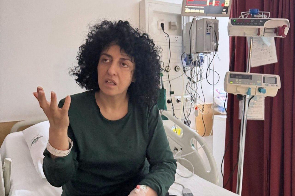 Ir&aacute;nska nositeľka Nobelovej ceny za mier a aktivistka Narges Mohammadiov&aacute;. FOTO: TASR/AP