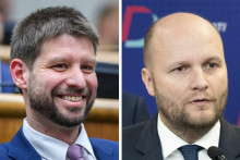 Michal &Scaron;imečka a Jaroslav Naď. FOTO: TASR/kol&aacute;ž HN