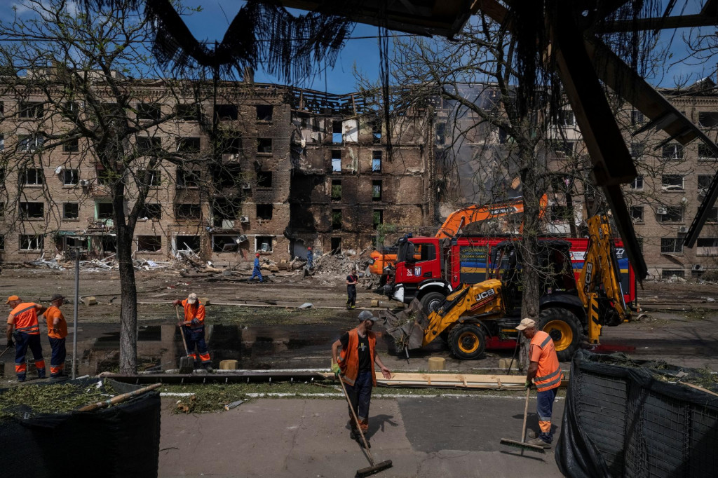 D&ocirc;sledky rusk&yacute;ch &uacute;tokov na Kyjev. FOTO: Reuters