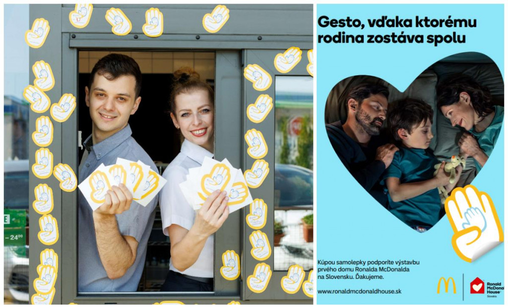 McDonald&lsquo;s spustil charitat&iacute;vnu zbierku Ručičky. Každ&aacute; samolepka v tvare dlane pom&ocirc;že rodin&aacute;m zostať spolu.