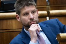 Predseda Progres&iacute;vneho Slovenska Michal &Scaron;imečka. FOTO: TASR/Jakub Kotian