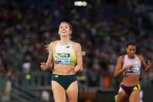 Emma Zapletalov&aacute; na pretekoch Diamantovej ligy v R&iacute;me op&auml;ť posunula vlastn&yacute; n&aacute;rodn&yacute; rekord. FOTO: TASR/AP

