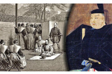 Na farebnom obr&aacute;zku je hrdina 12. storočia Minamoto Jorimasa. Čiernobiela kresba zasa zachyt&aacute;va anonymn&eacute;ho japonsk&eacute;ho samuraja v 19. storoč&iacute;, ktor&yacute; sa chyst&aacute; na ritu&aacute;lnu samovraždu. Minamotov statočn&yacute; a hrd&yacute; koniec in&scaron;piroval gener&aacute;cie japonsk&yacute;ch bojovn&iacute;kov.
