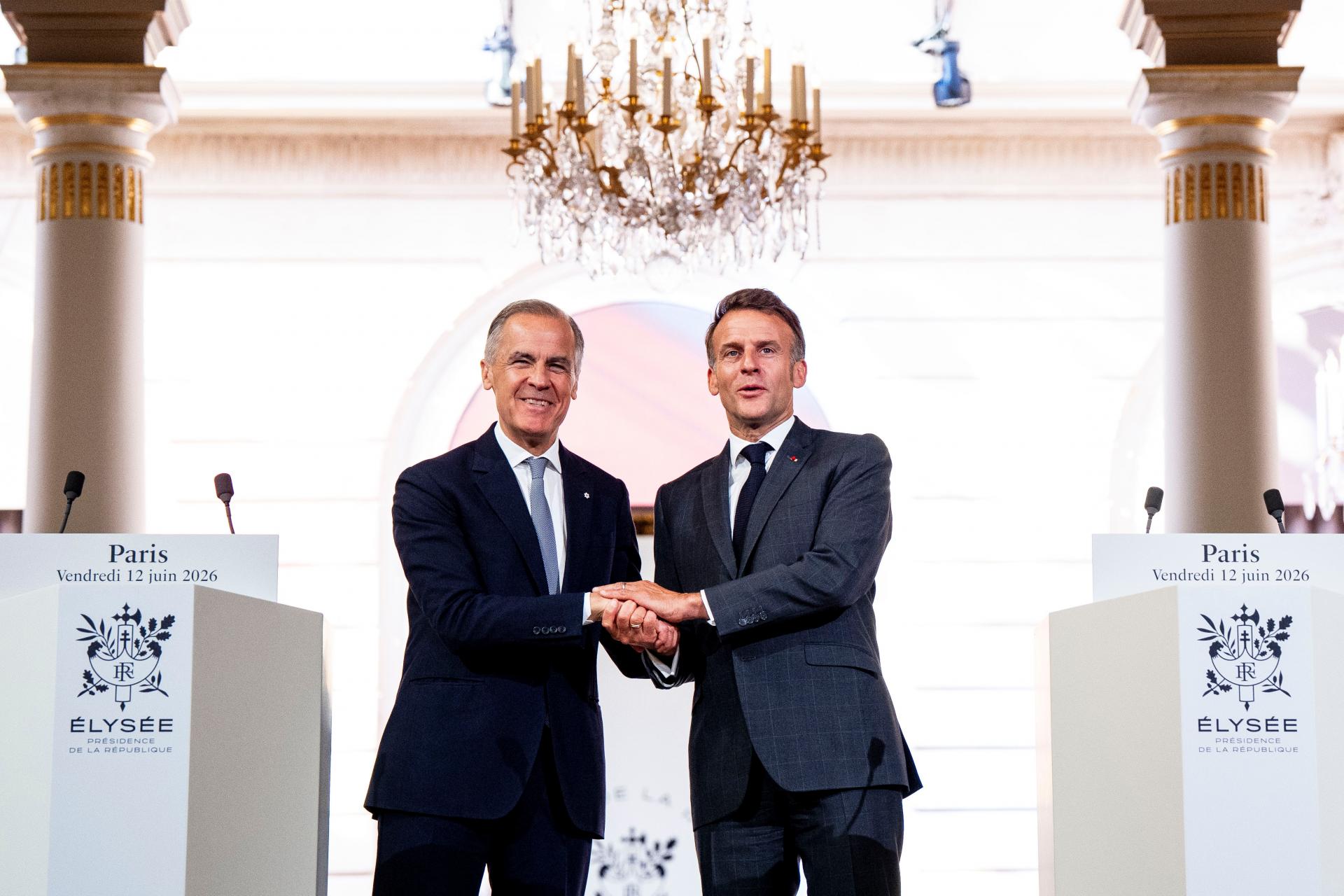Macron a Carney chc&uacute; posilniť v&auml;zby Kanady a Eur&oacute;py v čase glob&aacute;lneho nap&auml;tia