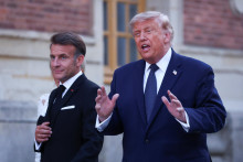 Americk&yacute; prezident Donald Trump a franc&uacute;zsky prezident Emmanuel Macron. FOTO: Reuters