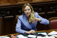 Talianska premi&eacute;rka Giorgia Meloniov&aacute;. FOTO TASR/ANSA