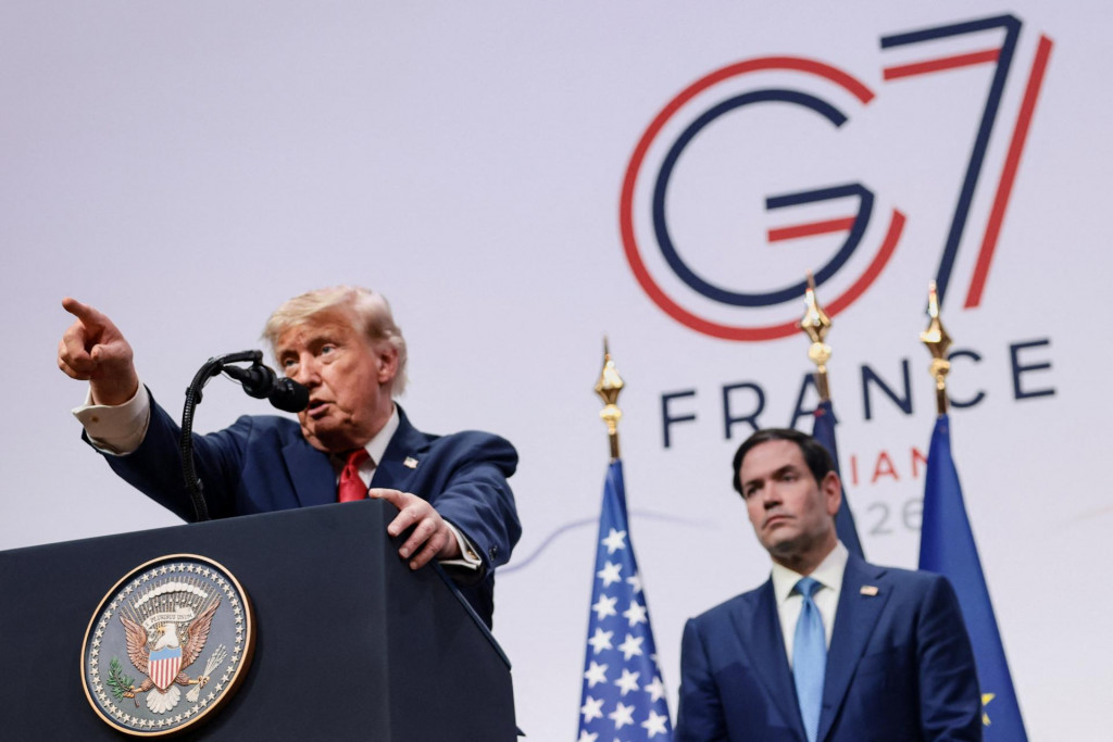 Donald Trump a Marco Rubio. FOTO: REUTERS