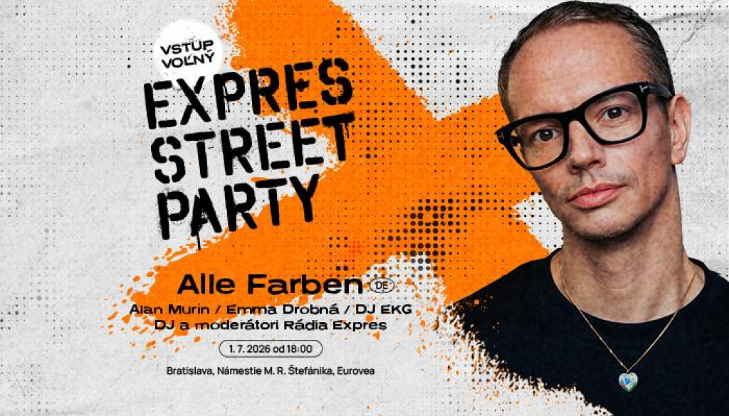 R&aacute;dio Expres roztancuje Bratislavu na Expres Mega Street Party. Vyst&uacute;pi svetov&aacute; hviezda Alle Farben.
