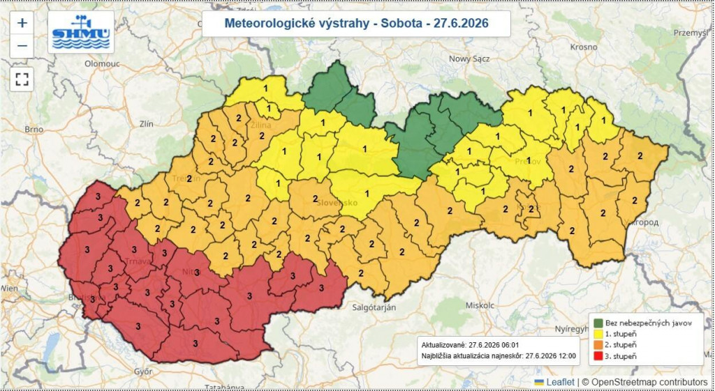 Na takmer celom Slovensku platia v&yacute;strahy pred hor&uacute;čavami. FOTO: SHM&Uacute;