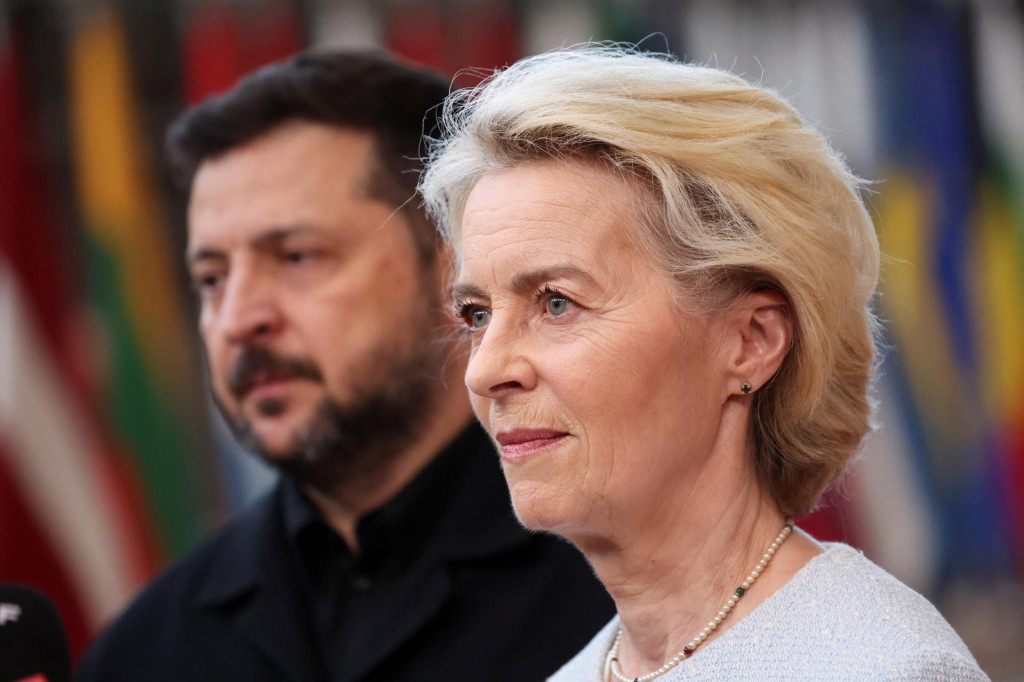 Ukrajinsk&yacute; prezident Volodymyr Zelenskij a predsedn&iacute;čka Eur&oacute;pskej komisie Ursula von der Leyenov&aacute;. FOTO: Reuters