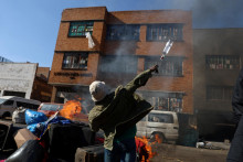 Dmon&scaron;tr&aacute;cia v Johannesburgu proti migrantom. FOTO: Reuters