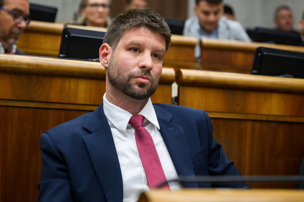 Poslanec NR SR Michal &Scaron;imečka (Progres&iacute;vne Slovensko). FOTO TASR