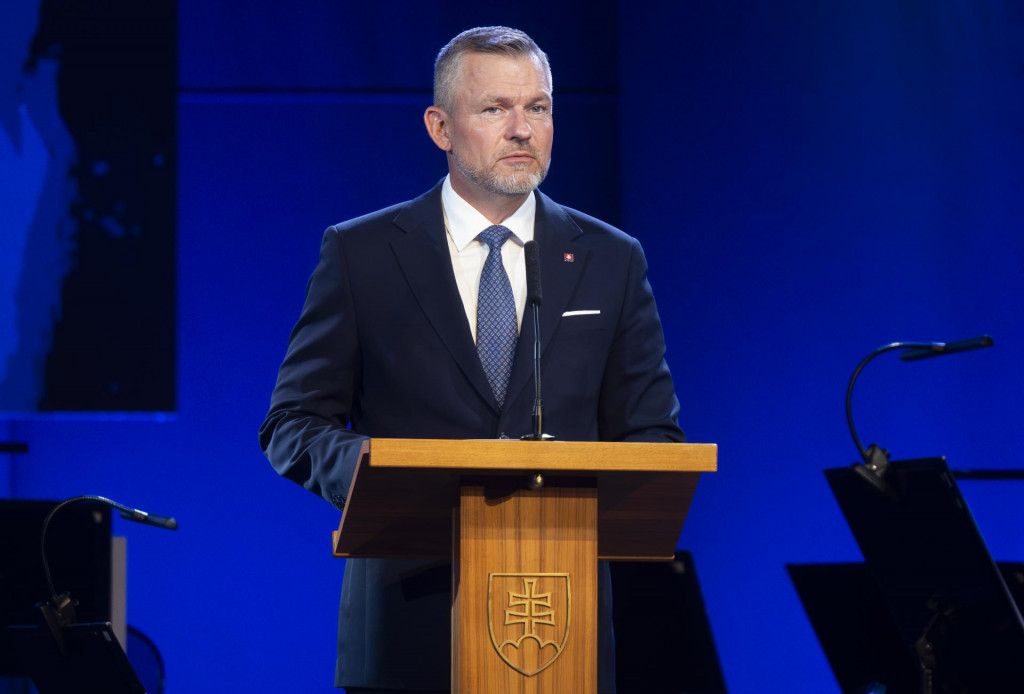 Prezident Peter Pellegrini vystupuje s pr&iacute;hovorom pri pr&iacute;ležitosti koncertu k začiatku predsedn&iacute;ctva Slovensko vo Vy&scaron;ehradskej skupine. FOTO: TASR/Martin Baumann