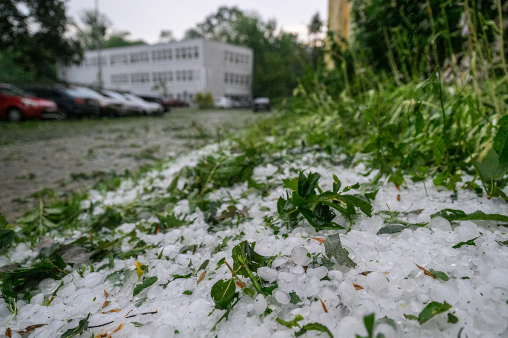 Na sn&iacute;mke kr&uacute;py po silnej b&uacute;rke na S&iacute;dlisku 3 v Pre&scaron;ove v stredu 1. j&uacute;la 2026. FOTO: TASR/Veronika Mihalikov&aacute;