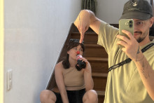 Andrea Jurgo&scaron;ov&aacute; so svojou s&uacute;ťažnou dvojičkou Richardom Sokolom.